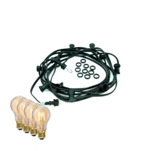 ILLU-Lichterkette BLACKY - 10m - 10 x E27 - IP44 - warmweiße EDISON...