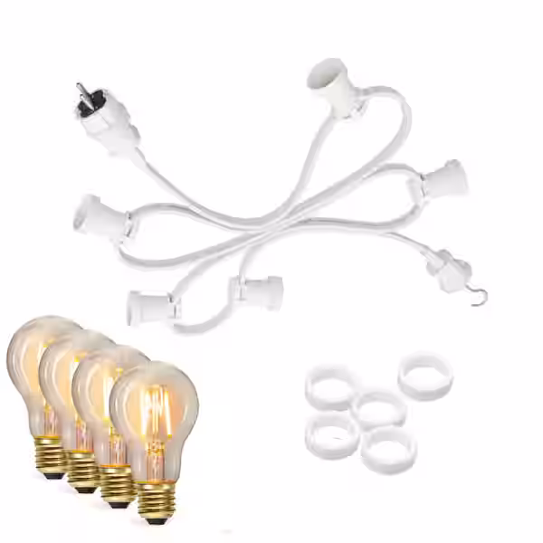 Illu-/Partylichterkette 10m - Außenlichterkette weiß - Made in Germ...
