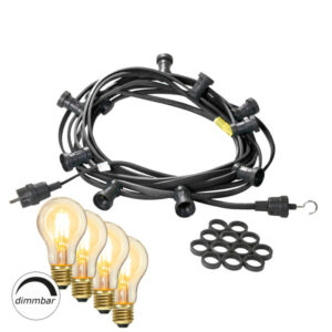 Illu-/Partylichterkette 20m - Außenlichterkette schwarz Made in Ger...