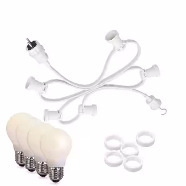 Illu-/Partylichterkette 20m - Außenlichterkette weiß - Made in Germ...