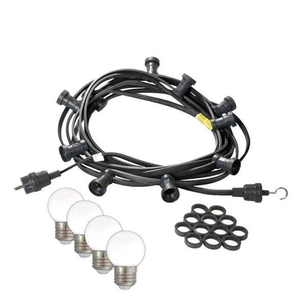 Illu-/Partylichterkette 30m - Außenlichterkette schwarz - Made in G...