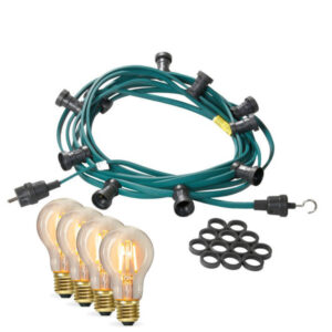 Illu-/Partylichterkette 40m - Außenlichterkette grün - Made in Germ...