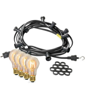 Illu-/Partylichterkette 40m - Außenlichterkette schwarz - Made in G...