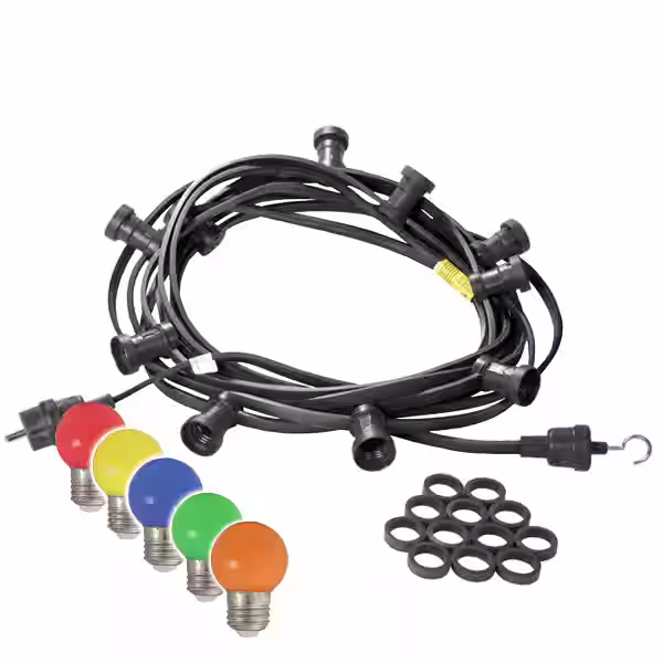 Illu-/Partylichterkette 50m - Außenlichterkette schwarz - Made in G...
