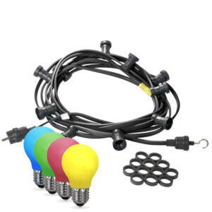 Illu-/Partylichterkette 5m - Außenlichterkette schwarz - Made in Ge...