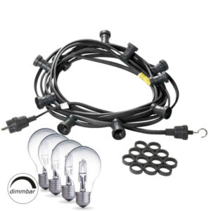 Illu-/Partylichterkette 5m - Außenlichterkette schwarz - Made in Ge...