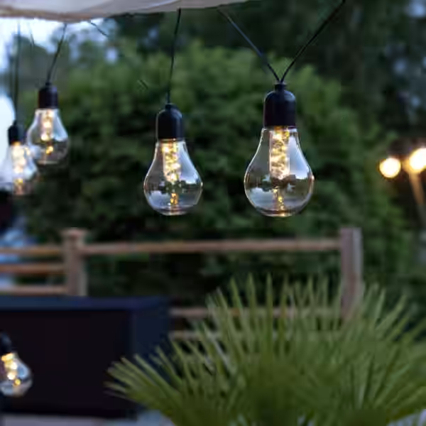 LED Party Lichterkette Glow - 10 Birnen á 3 warmweiße LED - L: 4
