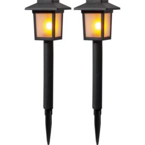 LED Solar Wegleuchte Flame - gelbe LED mit bewegtem Feuereffekt - S...