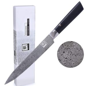 ZAYIKO Damastmesser BLACK EDITION "Fleischmesser" - Pakkaholz - VG-...