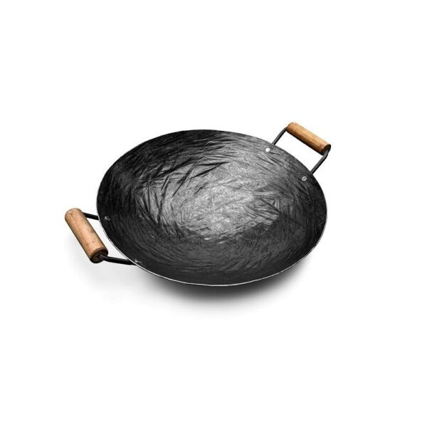 AMPHORA TANDOOR Wok Pfanne Handgeschmiedet Carbon Stahl Ø 40 cm