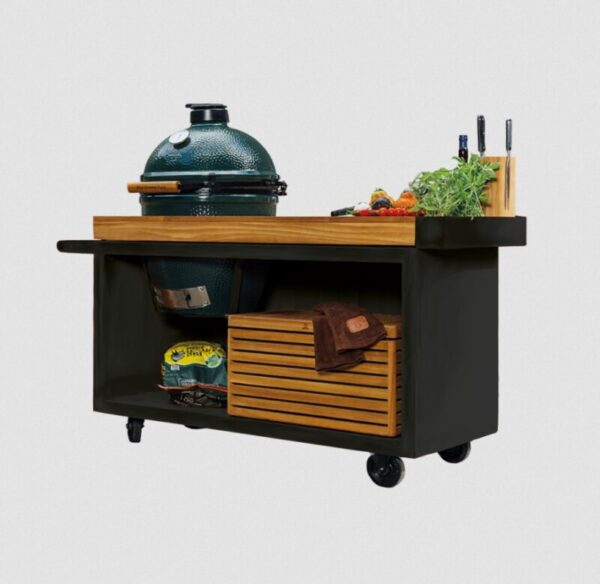 OFYR Kamado Table PRO black Teak Wood für BGE