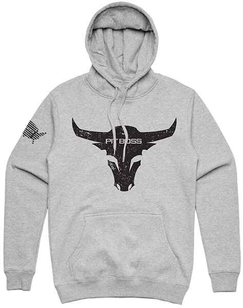 PITBOSS Bull Hoody - Grey Heather - Mens M