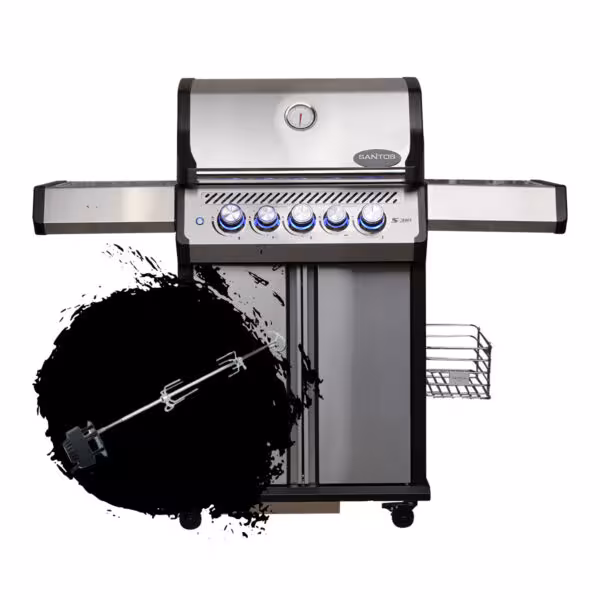 SANTOS S-318 Pro Edelstahl | Seiten- & Heckbrenner | inkl. Drehspieß | TST
