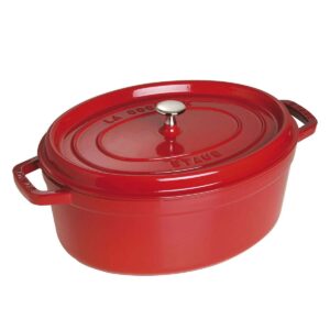 STAUB Cocotte | 27 cm | Kirsch-Rot | oval | Gusseisen