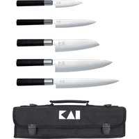KAI Wasabi Black Messer-Set Europa - 5 Messer mit Messertasche