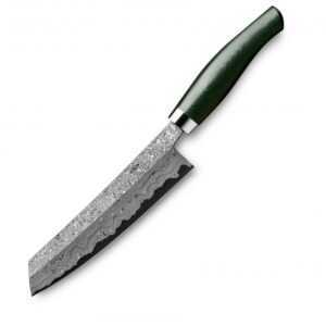 Nesmuk Exklusiv C150 Damast Kochmesser 18 cm - Griff Micarta grün