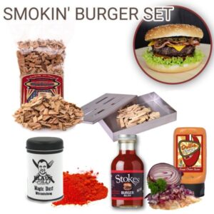 SMOKIN' Burger Set - Rub Magic Dust + Räuchrchips Kirsche + Smokebo...