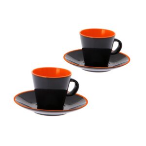 GIMEX GreyLine "grau-orange" - Espresso Set 2 Personen - bruchfeste...