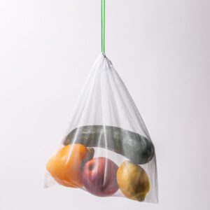 Obst- und Gemüsenetz - Polyester - L: 35cm - B: 25cm - grüner Korde...