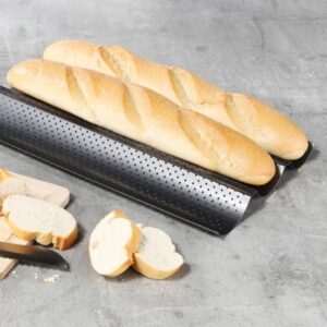 Baguetteblech für 3 Brote - Ideal für Knoblauch-/Kräuterbaguett - 3...