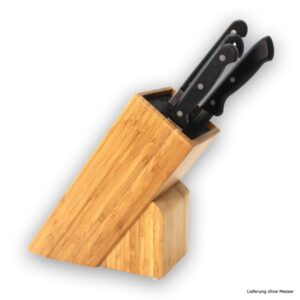 Messerblock Holz mit Einsatz - für Messer bis 22cm - Mit Kunststoff...