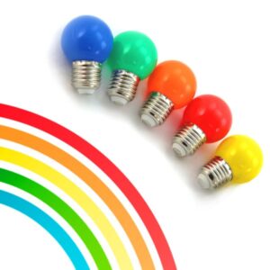 10er Set bunte LED Kugellampen (je 2x rot