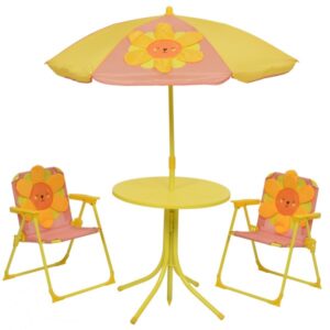 Kindersitzgruppe Blume YOKO - 2 Stühle und Tisch mit Sonnenschirm -...