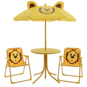 Kindersitzgruppe Löwe LIO - 2 Stühle und Tisch mit Sonnenschirm - 4...