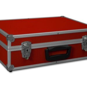 GORANDO® Transportkoffer rot | Alurahmen | 440x300x130mm | Für Werk...