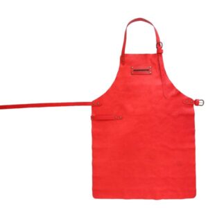 FEUERMEISTER Lederschürze in Antikleder Farbe Rot mit 2 Taschen Grö...